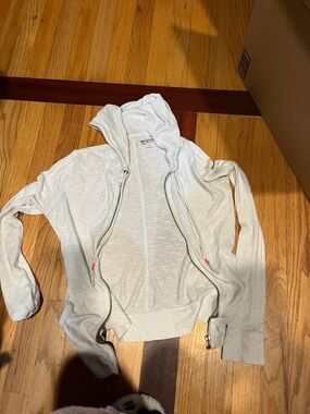 Light Gray Zip Hoodie with Hood